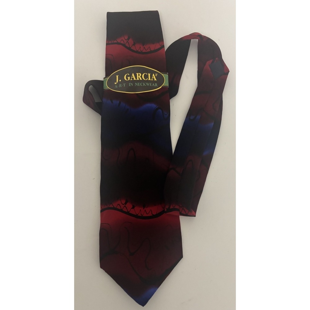 Vintage Jerry Garcia Thistle Ghost Collection Twenty Blue Red Silk Tie NEW